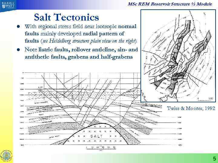MSc REM Reservoir Structure ½ Module Salt Tectonics l l With regional stress field