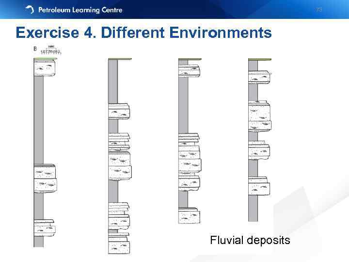 73 Exercise 4. Different Environments Fluvial deposits 