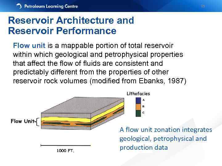 85 Reservoir Architecture and Reservoir Performance Flow unit is a mappable portion of total