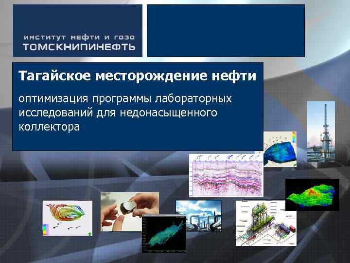 Томскнипинефть 2009 Тагайское месторождение нефти оптимизация программы лабораторных исследований для недонасыщенного коллектора 1 