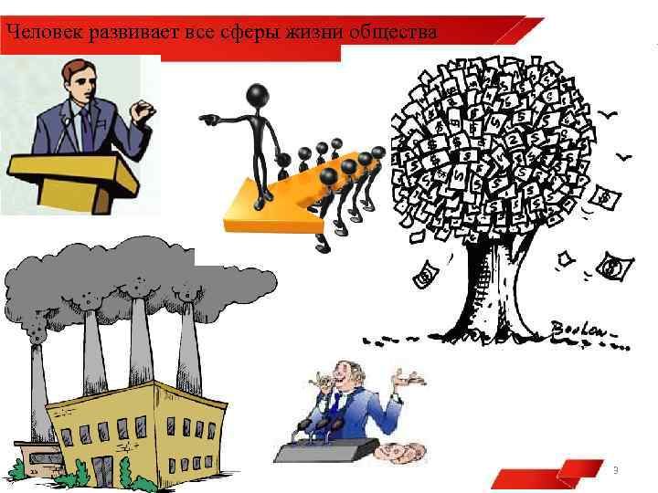 Человек развивает все сферы жизни общества 3 