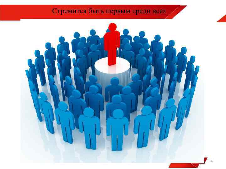 Стремится быть первым среди всех 4 