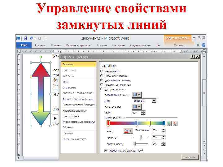 Управление свойствами замкнутых линий 