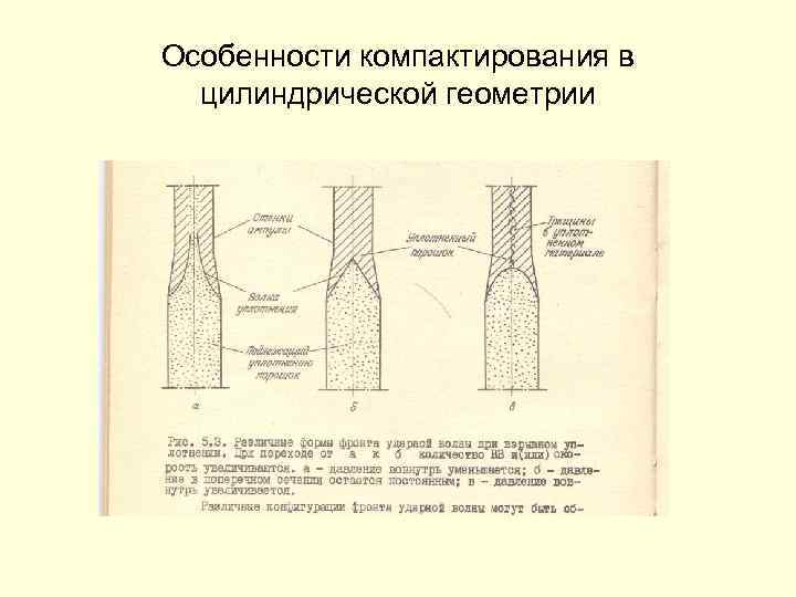 Особенности компактирования в цилиндрической геометрии 