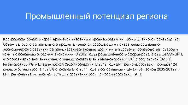 Промышленность костромской области презентация