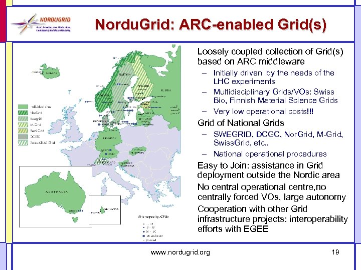 Nordu. Grid: ARC-enabled Grid(s) Loosely coupled collection of Grid(s) based on ARC middleware –