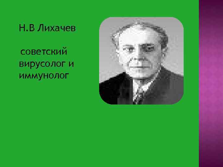 Н. В Лихачев советский вирусолог и иммунолог 