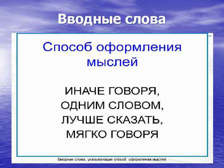 Вводные слова 