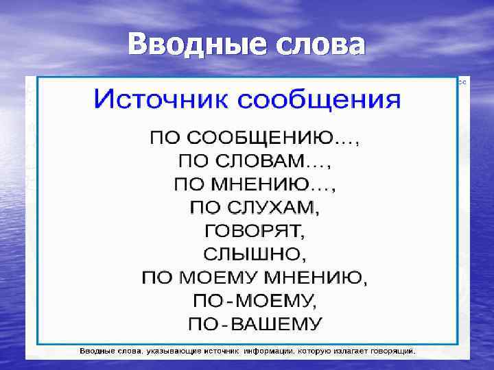 Вводные слова 