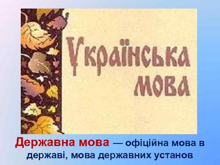 Державна мова — офіційна мова в державі, мова державних установ 
