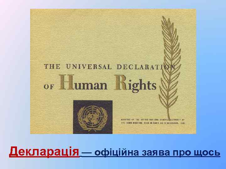 Декларація — офіційна заява про щось 