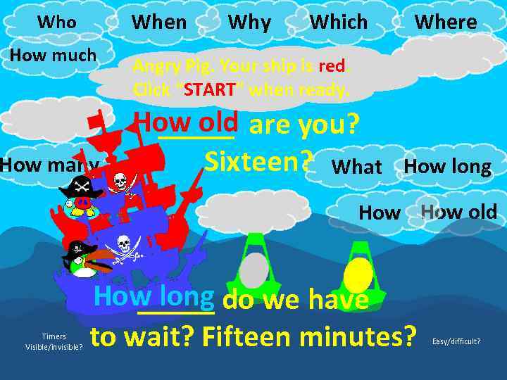 When Who How much How do How many Where How often Angry Pig. Your