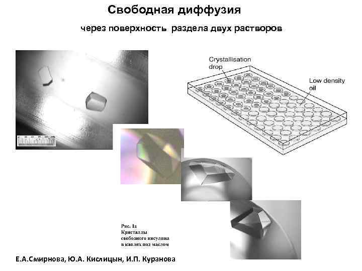 Свободная диффузия через поверхность раздела двух растворов Е. А. Cмирнова, Ю. А. Кислицын, И.
