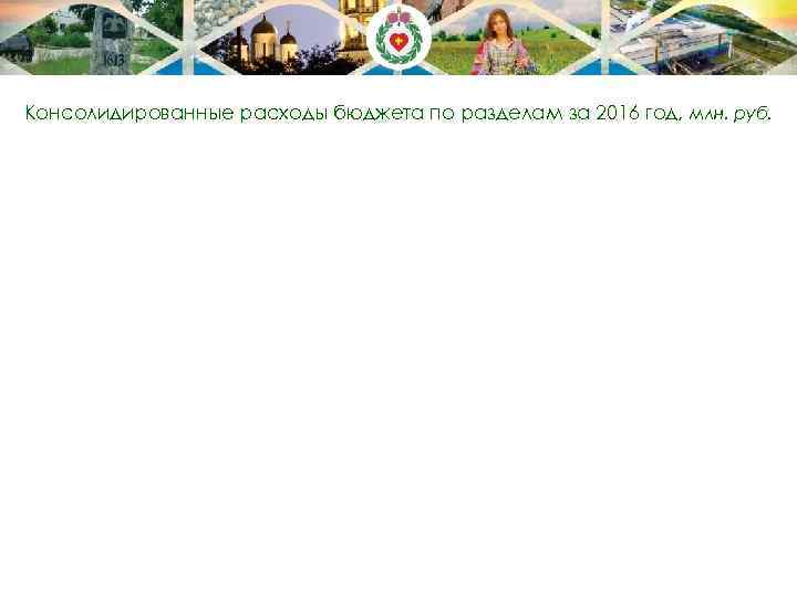 Консолидированные расходы бюджета по разделам за 2016 год, млн. руб. 