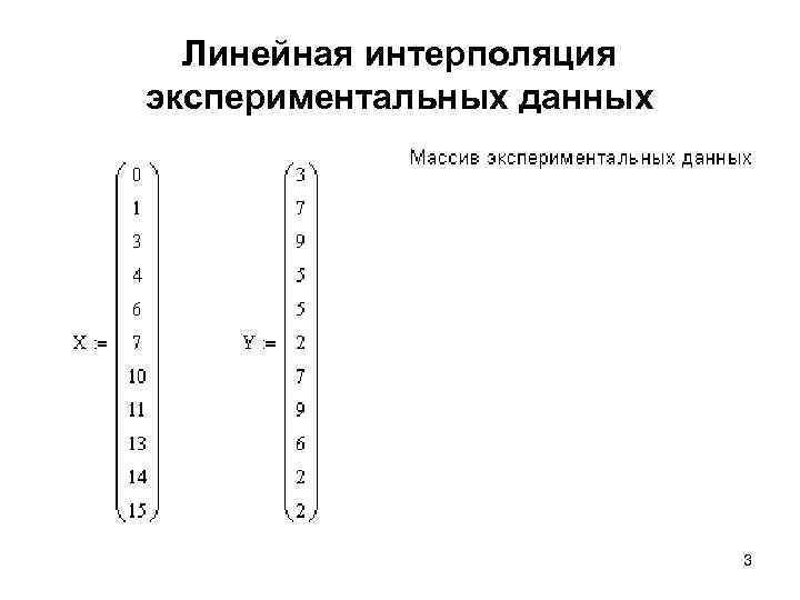 Линейная интерполяция экспериментальных данных 3 