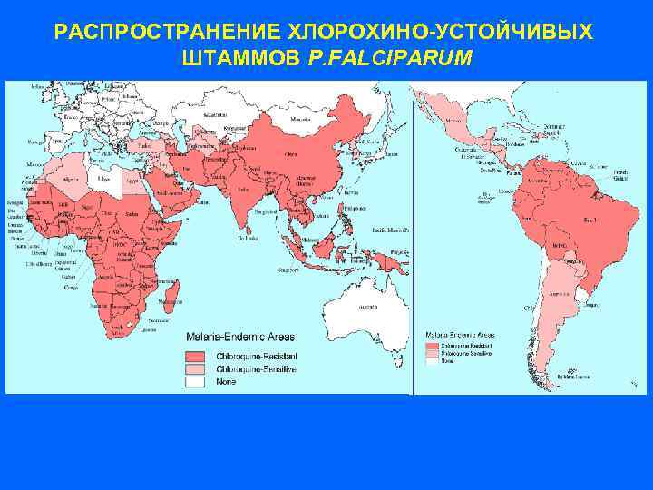 РАСПРOСТРАНЕНИЕ ХЛОРОХИНО-УСТОЙЧИВЫХ ШТАММОВ P. FALCIPARUM 