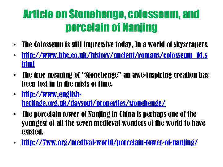 Article on Stonehenge, colosseum, and porcelain of Nanjing • The Colosseum is still impressive