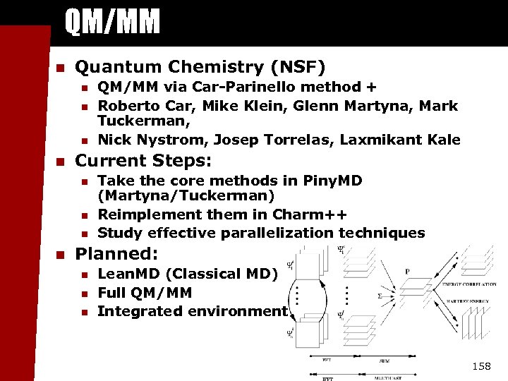 QM/MM n Quantum Chemistry (NSF) n n Current Steps: n n QM/MM via Car-Parinello