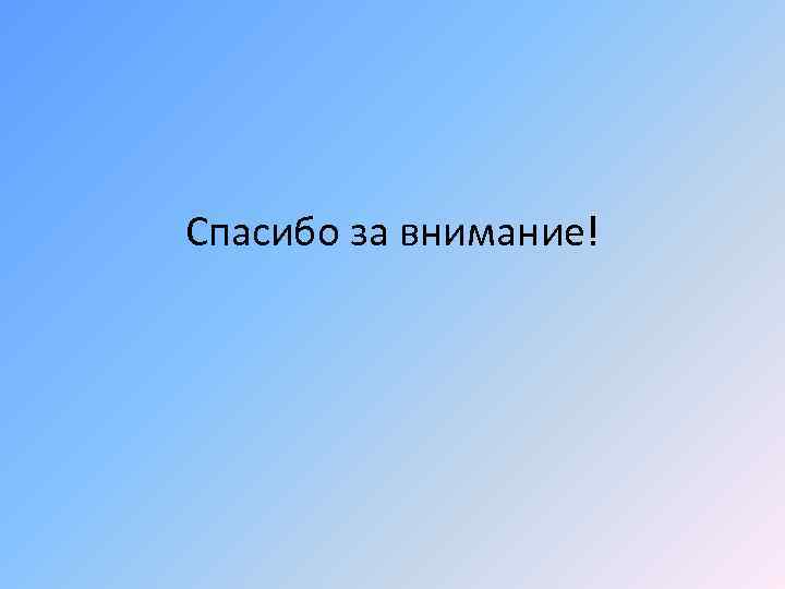 Спасибо за внимание! 