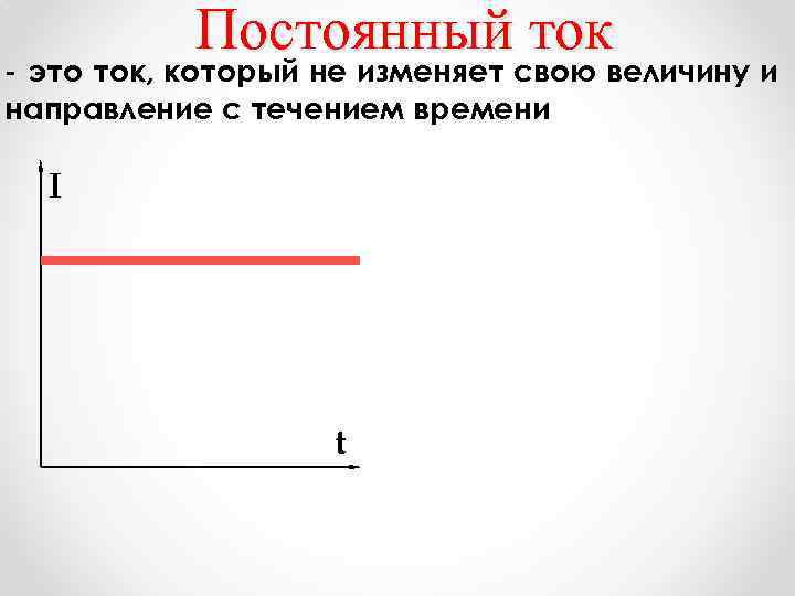 Постоянный ток - это ток, который не изменяет свою величину и направление с течением