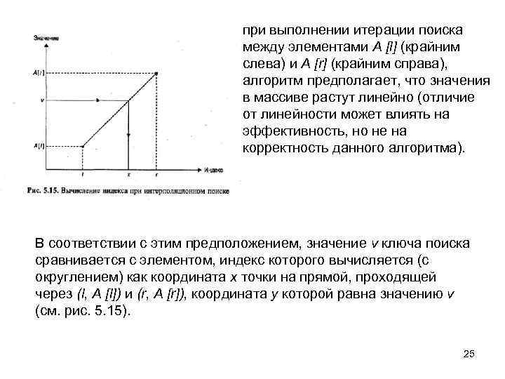 при выполнении итерации поиска между элементами А [l] (крайним слева) и А [r] (крайним