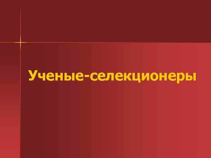 Ученые-селекционеры 