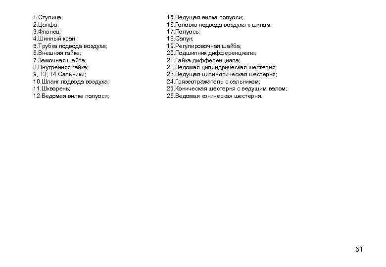 1. Ступица; 2. Цапфа; 3. Фланец; 4. Шинный кран; 5. Трубка подвода воздуха; 6.