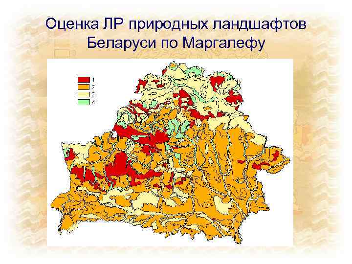 Оценка ЛР природных ландшафтов Беларуси по Маргалефу 
