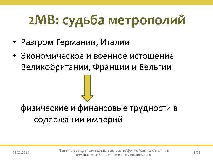 2 МВ: судьба метрополий • Разгром Германии, Италии • Экономическое и военное истощение Великобритании,