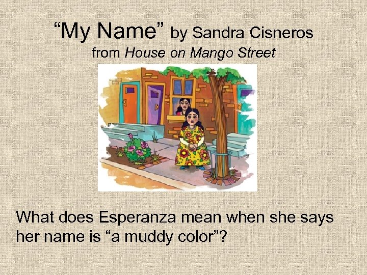 “My Name” by Sandra Cisneros from House on Mango Street What does Esperanza mean
