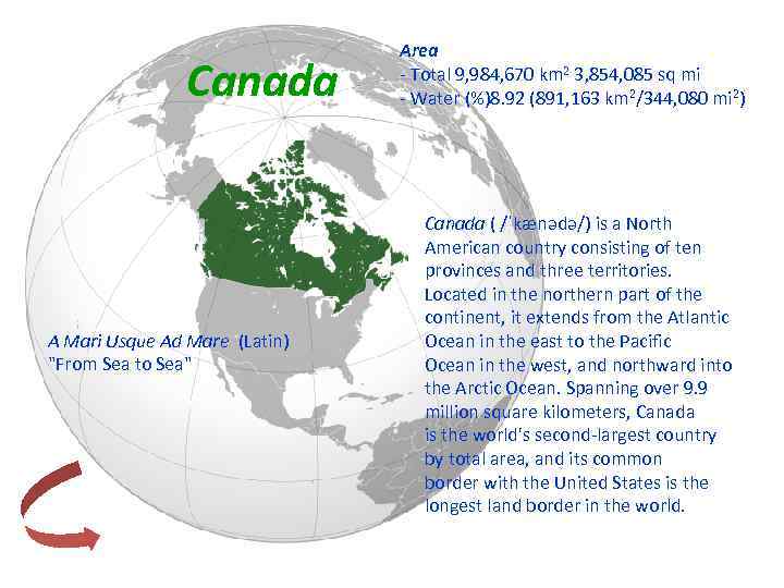 Canada A Mari Usque Ad Mare (Latin) 