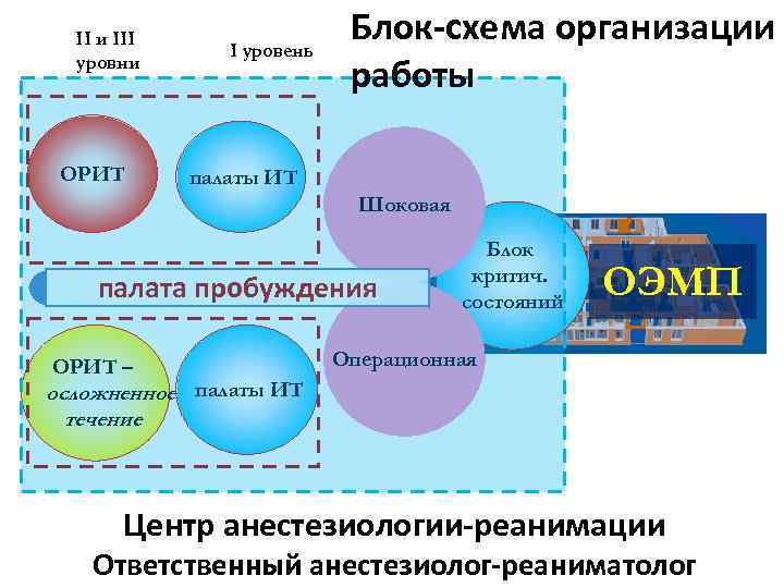 II и III уровни ОРИТ I уровень Блок-схема организации работы палаты ИТ Шоковая палата
