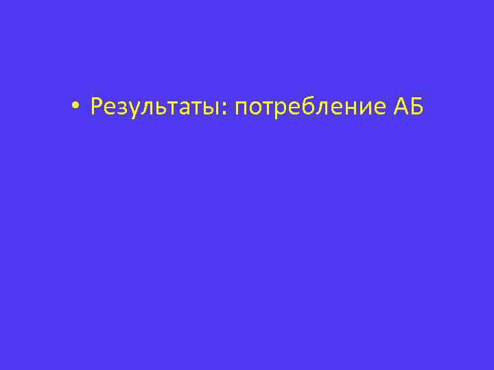  • Результаты: потребление АБ 