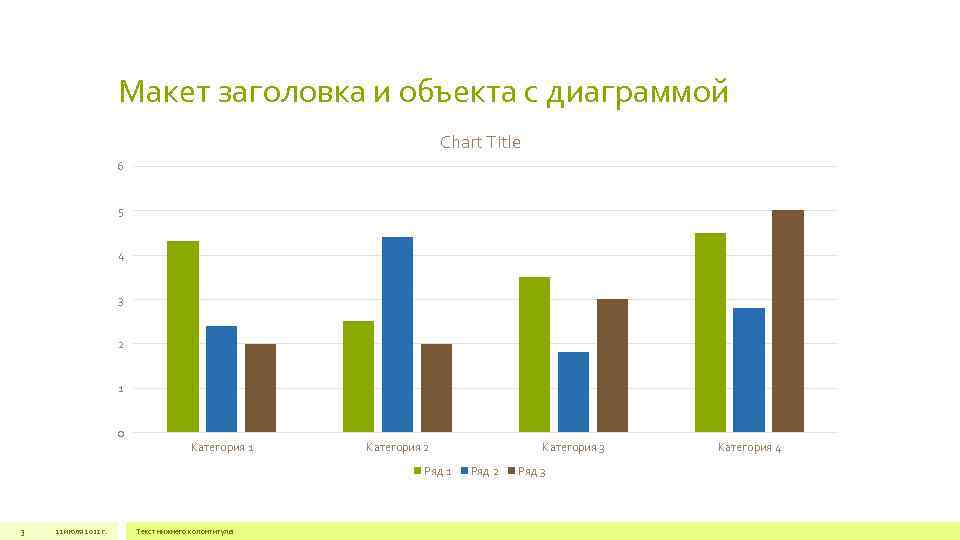 Макет заголовка и объекта с диаграммой Chart Title 6 5 4 3 2 1