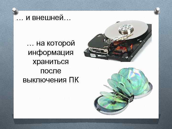 … и внешней… … на которой информация храниться после выключения ПК 