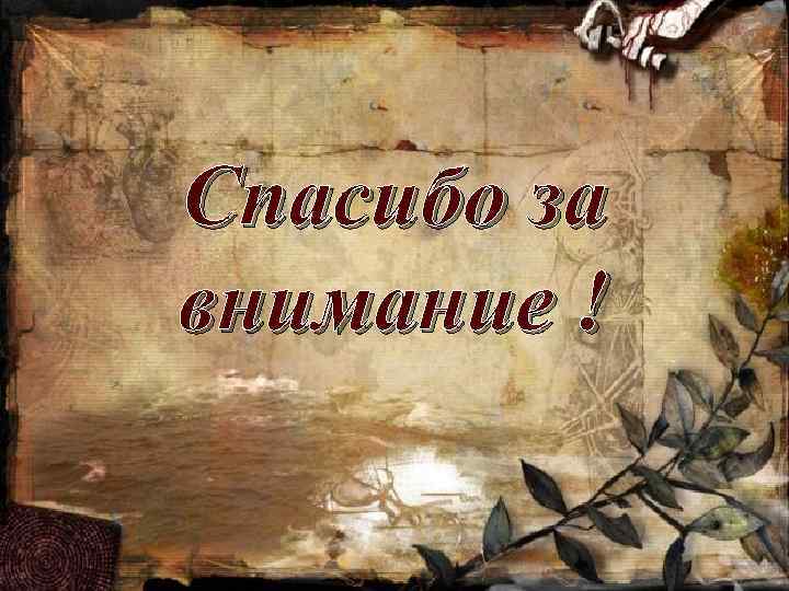 Спасибо за внимание ! 