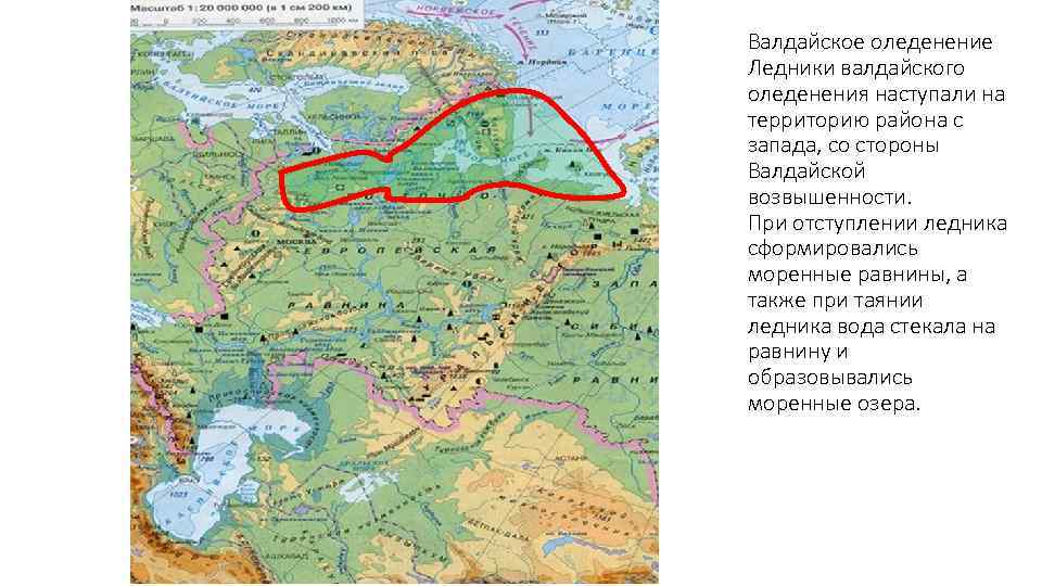 Валдайское оледенение Ледники валдайского оледенения наступали на территорию района с запада, со стороны Валдайской