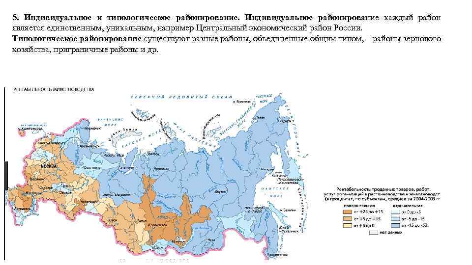 5. Индивидуальное и типологическое районирование. Индивидуальное районирование каждый район является единственным, уникальным, например Центральный