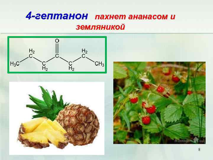 4 -гептанон пахнет ананасом и земляникой 8 