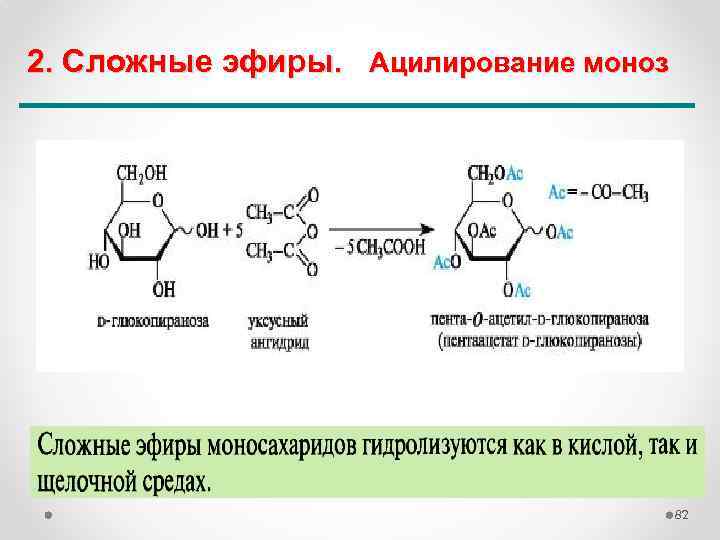 2. Сложные эфиры. Ацилирование моноз 82 