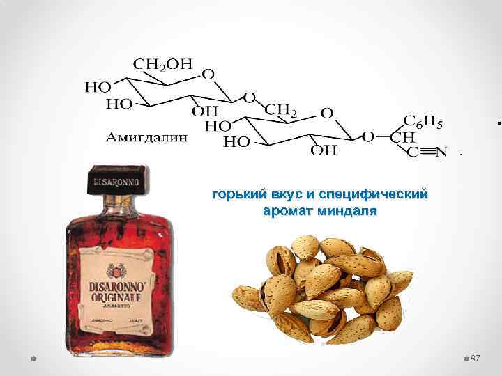 . горький вкус и специфический аромат миндаля 87 