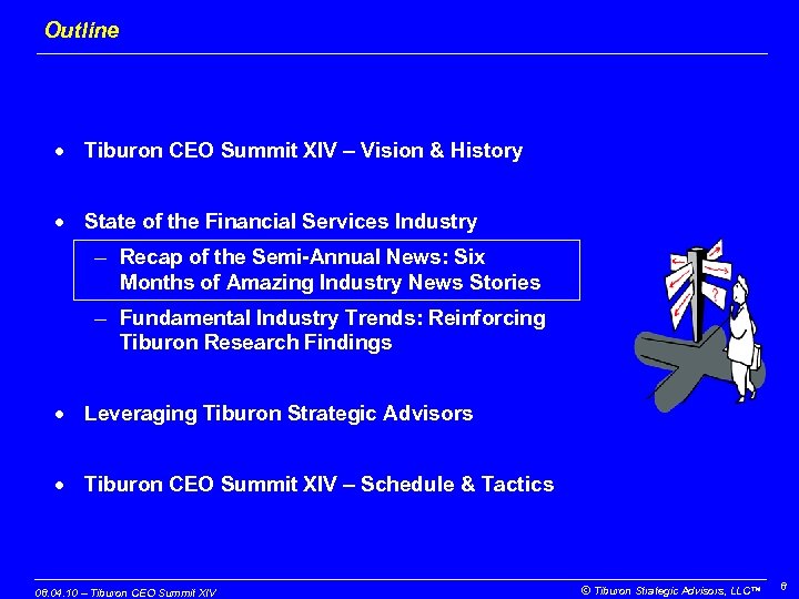 Outline · Tiburon CEO Summit XIV – Vision & History · State of the