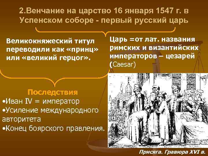 2. Венчание на царство 16 января 1547 г. в Успенском соборе - первый русский