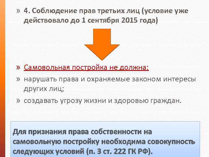 » 4. Соблюдение прав третьих лиц (условие уже действовало до 1 сентября 2015 года)