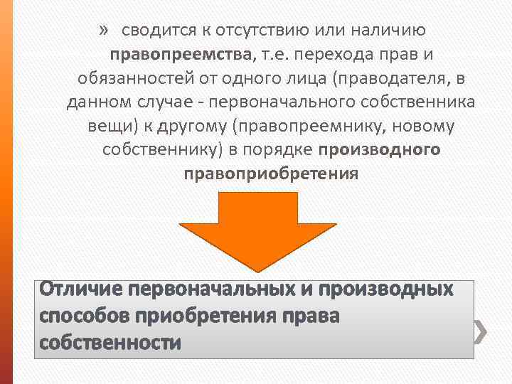 » сводится к отсутствию или наличию правопреемства, т. е. перехода прав и обязанностей от