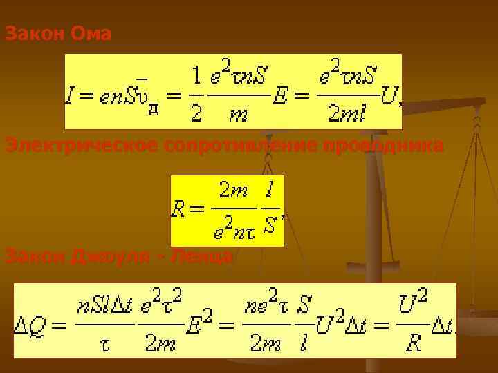 Закон Ома Электрическое сопротивление проводника Закон Джоуля - Ленца 