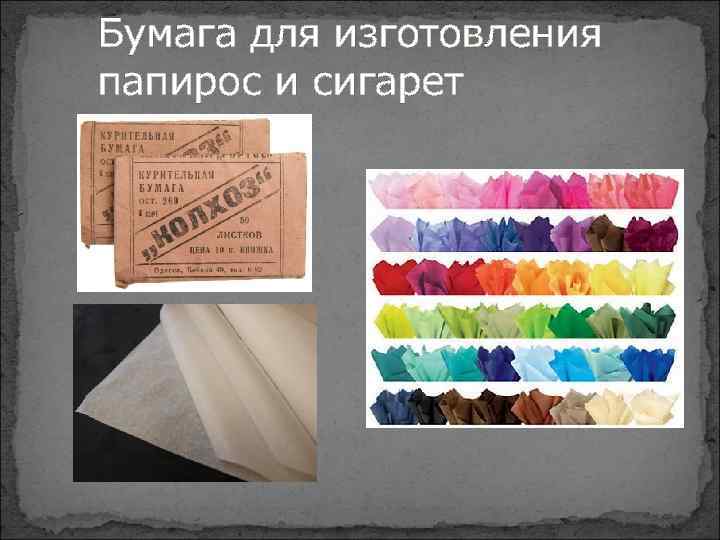 Бумага для изготовления папирос и сигарет 