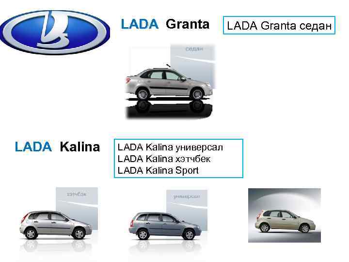 LADA Granta LADA Kalina универсал LADA Kalina хэтчбек LADA Kalina Sport LADA Granta седан