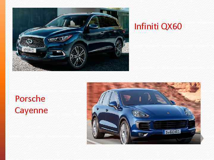 Porsche Cayenne Infiniti QX 60 