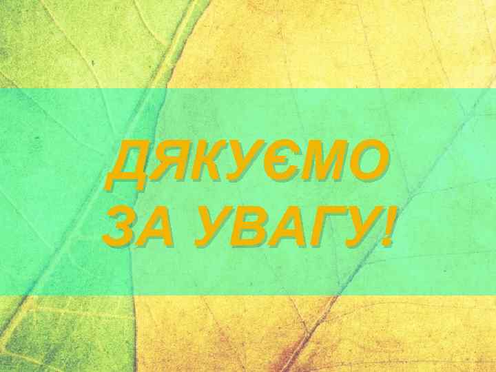 ДЯКУЄМО ЗА УВАГУ! 
